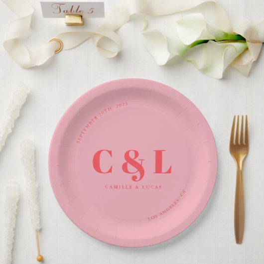 Elegante und trendige Hochzeit Pappteller (Hochzeit)