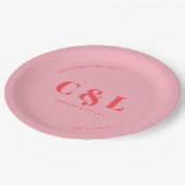 Elegante und trendige Hochzeit Pappteller (Schrägansicht)