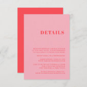 Elegante und trendige Retro-Rosa-Umschließkarte Begleitkarte (Vorne/Hinten)