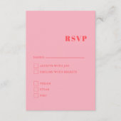 Elegante und trendige Retro-Rosa-Umschließkarte Begleitkarte (Vorderseite)