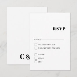 Elegante und trendige Schwarz-Weiß-Einschließkarte Begleitkarte