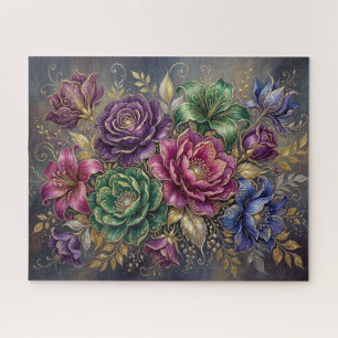 Elegante und verspielte Fantasy-Blüten Puzzle