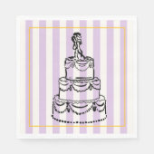 Elegante und verspielte Pastellstreifen Serviette (Vorderseite)