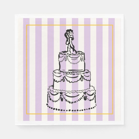 Elegante und verspielte Pastellstreifen Serviette (Vorderseite)
