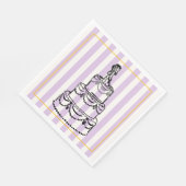Elegante und verspielte Pastellstreifen Serviette (Ecke)
