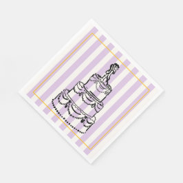 Elegante und verspielte Pastellstreifen Serviette