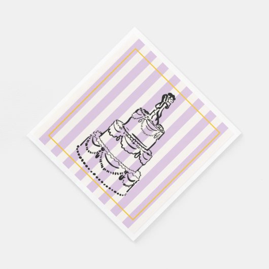 Elegante und verspielte Pastellstreifen Serviette (Ecke)