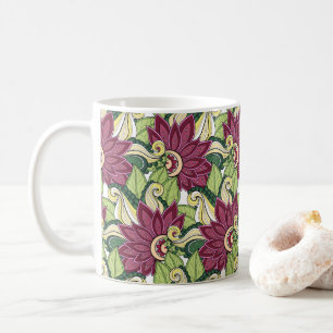 Elegante und weibliche Blume und wirbeln Kaffeetasse