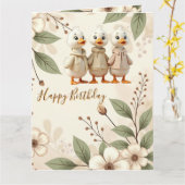 Elegante und weiche Blüte mit Enten Karte (Gelbe Blume)