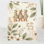 Elegante und weiche Blüte mit Enten Karte (Rückseite)