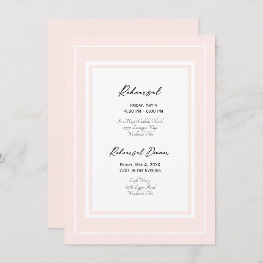 Elegante und weiße Hochzeitsstimmung - Probe Einladung (Vorne/Hinten)