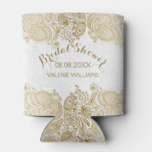 Elegante und weiße Paisley-Spitze Dosenkühler (Rückseite)