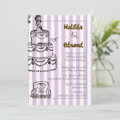 Elegante und whimsische Pastellstreifen Einladung (Stehend Vorderseite)