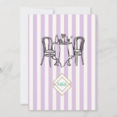 Elegante und whimsische Pastellstreifen Einladung (Rückseite)