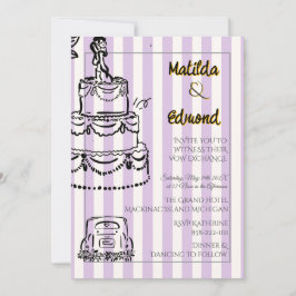 Elegante und whimsische Pastellstreifen Einladung