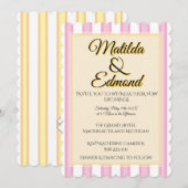 Elegante und whimsische Pastellstreifen Einladung (Vorne/Hinten)