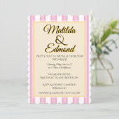 Elegante und whimsische Pastellstreifen Einladung (Stehend Vorderseite)