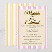 Elegante und whimsische Pastellstreifen Einladung (Vorne/Hinten)