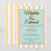 Elegante und whimsische Pastellstreifen Einladung (Vorne/Hinten)