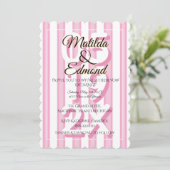 Elegante und whimsische Pastellstreifen Einladung (Stehend Vorderseite)