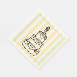 Elegante und whimsische Pastellstreifen Serviette