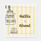 Elegante und whimsische Pastellstreifen Serviette (Vorderseite)