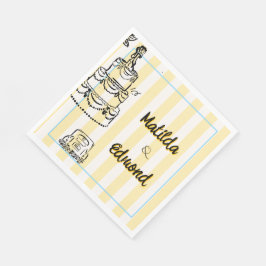 Elegante und whimsische Pastellstreifen Serviette