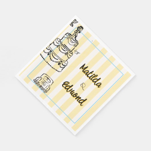 Elegante und whimsische Pastellstreifen Serviette (Ecke)