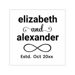 Elegante Unendlichkeit-Typografie-Hochzeitsmonogra Permastempel
