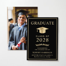 Elegante Uni Foto Black Gold Abschluss