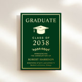 Elegante Uni Grüner Abschluss Ankündigung