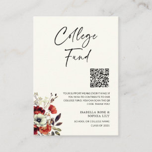 Elegante Uni Twins Abschluss Fund QR Code Begleitkarte