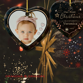 Elegante Unser erstes Weihnachten als Großeltern-F Keramik Ornament