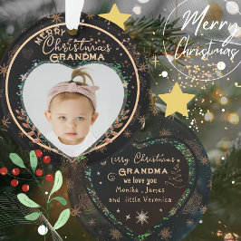 Elegante Unser erstes Weihnachten als Großeltern-F Ornament