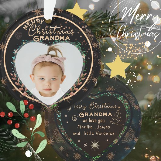 Elegante Unser erstes Weihnachten als Großeltern-F Ornament