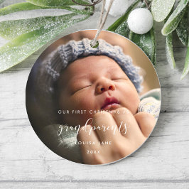 Elegante Unsere ersten Weihnachten als Großeltern Keramik Ornament