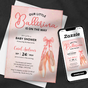 Elegante Unsere kleine Ballerina-Baby-Party Einladung