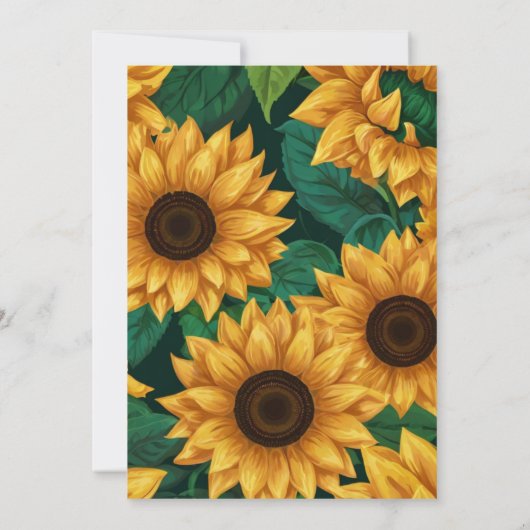 Elegante "Unsere kleine Sonnenblume" Moderne Babyd Einladung (Rückseite)