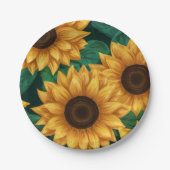 Elegante "Unsere kleine Sonnenblume" Moderne Babyd Pappteller (Vorderseite)