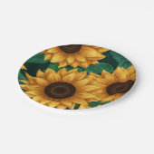 Elegante "Unsere kleine Sonnenblume" Moderne Babyd Pappteller (Schrägansicht)