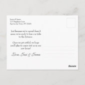 Elegante unsere neue Adresse Borderot Blue & White Postkarte (Rückseite)