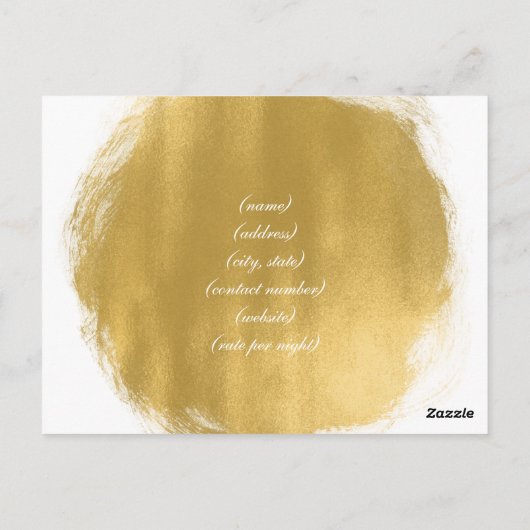 Elegante Unterkunft Gold Paint Look Postkarte (Rückseite)