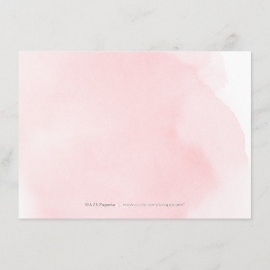 Elegante Unterkunft in Blush gold Begleitkarte (Rückseite)