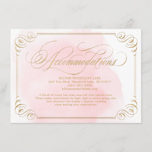 Elegante Unterkunft in Blush gold Begleitkarte