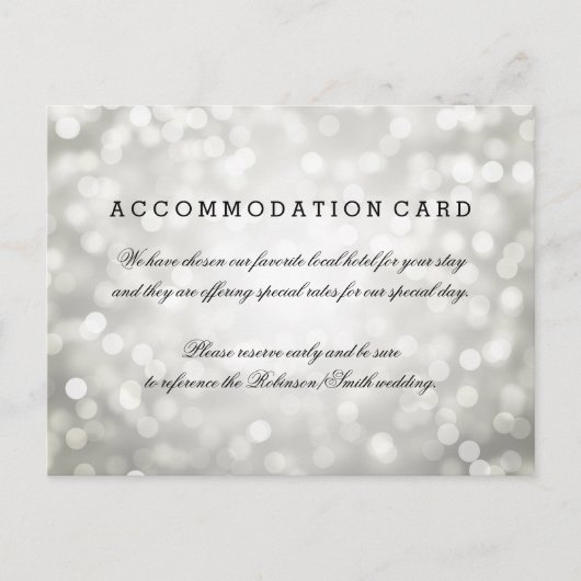 Elegante Unterkunft Silver Glitzer Lights Postkarte (Vorderseite)