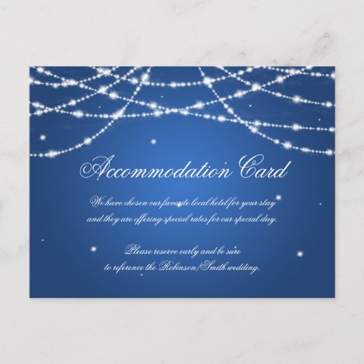 Elegante Unterkunft Sparkling String Blue Postkarte (Vorderseite)