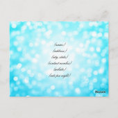 Elegante Unterkunft Türkisfarbener Glitzer Lichter Postkarte (Rückseite)