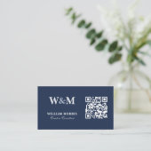 Elegante Unternehmens-QR-Code-Logo-Vorlage Visitenkarte (Stehend Vorderseite)
