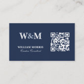 Elegante Unternehmens-QR-Code-Logo-Vorlage Visitenkarte (Vorderseite)