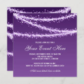 Elegante UnternehmensParty-Schnur beleuchtet Lila Einladung (Vorne/Hinten)